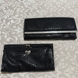 Vintage Brighton Elegant Black Women's Clutch Wallet Set